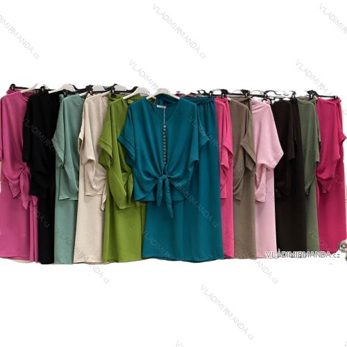 Set aus eleganter kurzärmeliger Tunika und langer Hose für Damen, Übergröße (54/56/58 EINHEITSGRÖSSE) ITALIAN FASHION IMC25252