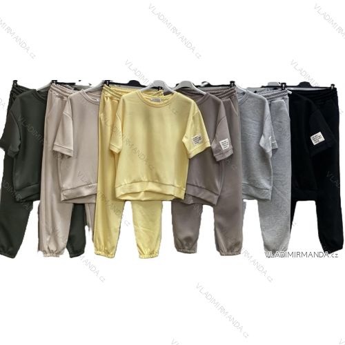 Set aus kurzärmeligem Sweatshirt und langer Jogginghose für Damen, Übergröße (46/48/50 ONE SIZE) ITALIAN FASHION IMC25253