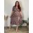 Elegantes Hemd Langarm Damen Kleid (S / M ONE SIZE) ITALIAN FASHION IMWY21734 48/50 braun