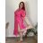 Elegantes Hemd Langarm Damen Kleid (S / M ONE SIZE) ITALIAN FASHION IMWY21734 48/50 dunkelrosa