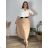 Kurzes Sommerkleid mit langen Ärmeln für Damen, übergroß (54/56/58 Einheitsgröße) ITALIAN FASHION IM425070 44/46/48 grünes Khaki