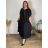 Kurzes Sommerkleid mit langen Ärmeln für Damen, übergroß (54/56/58 Einheitsgröße) ITALIAN FASHION IM425070 44/46/48 grünes Khaki