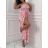 Langes Chiffon-Kurzarmkleid für Damen (S/M ONE SIZE) ITALIAN FASHION IMWGS231048