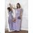 Langes, elegantes Damenkleid mit breiten Trägern (SL) FRENCH FASHION FMPEL23VELVET hellviolett 36