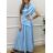 Elegantes Hemd Langarm Damen Kleid (S / M ONE SIZE) ITALIAN FASHION IMWY21734