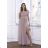 Langes, elegantes Damenkleid mit breiten Trägern (SL) FRENCH FASHION FMPEL23VELVET beige 38