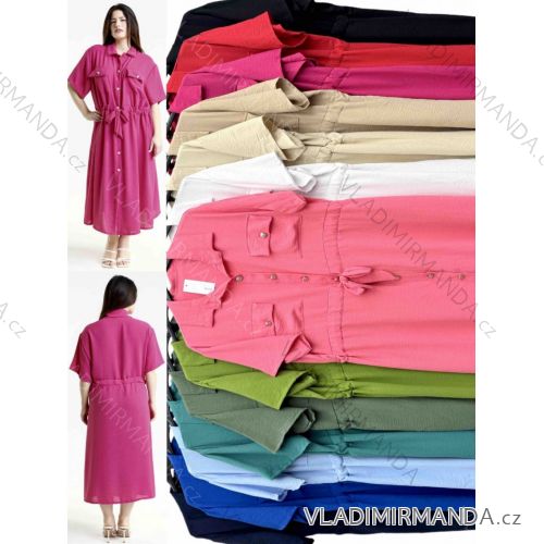 Kurzärmliges Sommer-Freizeitkleid für Damen (S/M/L EINHEITSGRÖSSE) ITALIAN FASHION IMWGB25022