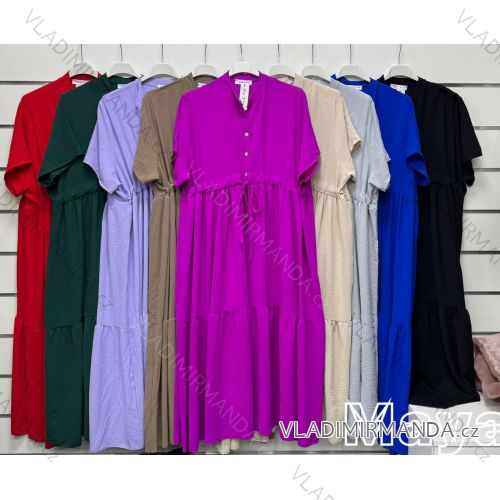 Kurzärmliges Sommer-Freizeitkleid für Damen (S/M/L EINHEITSGRÖSSE) ITALIAN FASHION IMWGB25022