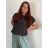 Tunika mit Anhänger Kurzarm Damen Übergröße (3XL/4XL ONE SIZE) ITALIAN FASHION IMC23020