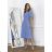Langes, elegantes Damenkleid mit breiten Trägern (SL) FRENCH FASHION FMPEL23VELVET blauer Jeansstoff 36