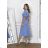 Langes, elegantes Damenkleid mit breiten Trägern (SL) FRENCH FASHION FMPEL23VELVET blauer Jeansstoff 36