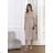 Langes, elegantes Damenkleid mit breiten Trägern (SL) FRENCH FASHION FMPEL23VELVET beige 36