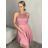 Šaty elegantní společenské na ramínka dámské (S/M ONE SIZE) ITALSKÁ MÓDA IM321608