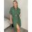 Damen 3/4 Langarm-Hemdkleid (XS/S/M Einheitsgröße) ITALIAN FASHION IMD25030 S / M grünes Khaki