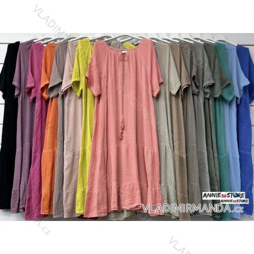 Kurzärmliges Sommer-Freizeitkleid für Damen (S/M/L EINHEITSGRÖSSE) ITALIAN FASHION IMWGB25022