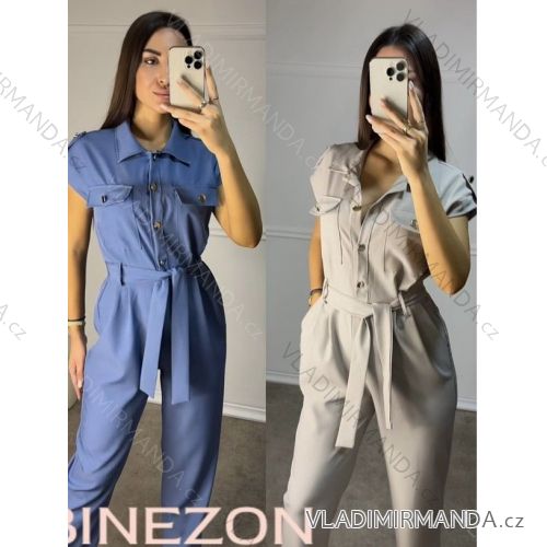 Langes Chiffon-Kurzarmkleid für Damen (S/M ONE SIZE) ITALIAN FASHION IMWGS231048