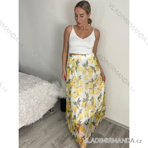 Rock lange Sommer Frauen (uni sl) ITALIENISCHE Mode IM420490 S / M žlutá