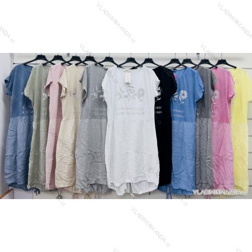 Langärmlige Baumwolltunika für Damen (S/M/L EINHEITSGRÖSSE) ITALIAN FASHION IMWCP25041