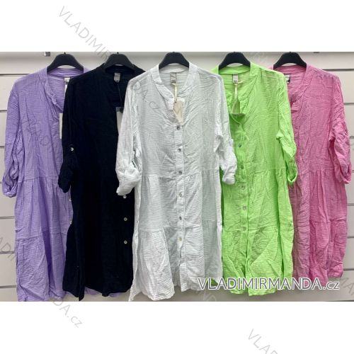 Langärmlige Baumwolltunika für Damen (S/M/L EINHEITSGRÖSSE) ITALIAN FASHION IMWCP25041