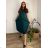 Kurzes Sommerkleid mit langen Ärmeln für Damen, übergroß (54/56/58 Einheitsgröße) ITALIAN FASHION IM425070 52/54 blau