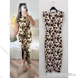 Langes ärmelloses Sommerkleid mit Kuhmuster für Damen (XS/S/M Einheitsgröße) ITALIAN FASHION IMM25M33444f