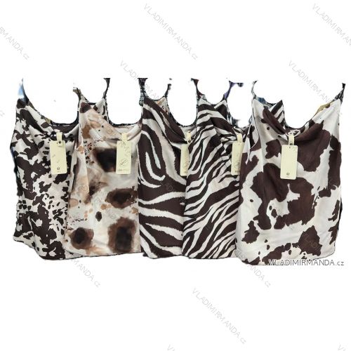 Damen Sommer Satin Kuhprint Tanktop (XS/S/M Einheitsgröße) ITALIAN FASHION IMM25M3353