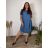 Kurzarmkleid für Damen in Übergröße (42/44/46 EINHEITSGRÖSSE) ITALIAN FASHION IM424386 50/52 hellblau