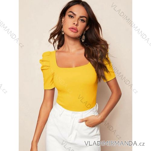 Damen Kurzarm-T-Shirt mit Zitronen-, Tupfen- und Kuhmuster (XS/S/M ONE SIZE) ITALIAN FASHION IMM25M1018