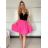 Kurzärmliges Sommer-Freizeitkleid für Damen (S/M/L EINHEITSGRÖSSE) ITALIAN FASHION IMWGB25022 -   dunkelrosa -   S / M