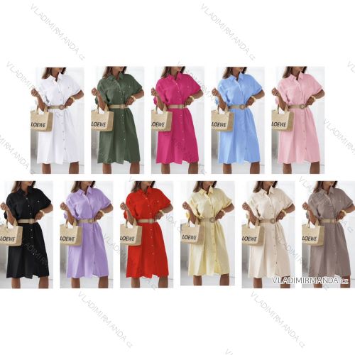 Kurzärmliges Sommer-Freizeitkleid für Damen (S/M/L EINHEITSGRÖSSE) ITALIAN FASHION IMWGB25022