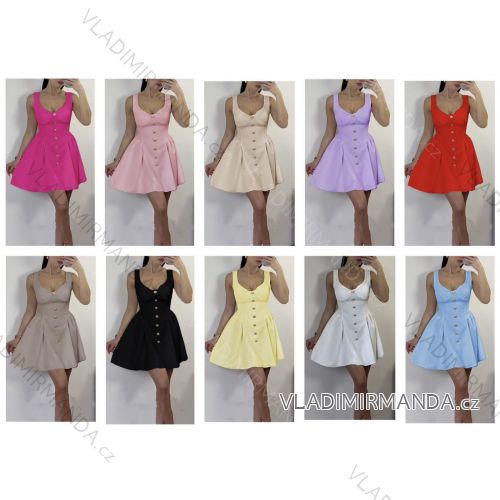Kurzärmliges Sommer-Freizeitkleid für Damen (S/M/L EINHEITSGRÖSSE) ITALIAN FASHION IMWGB25022