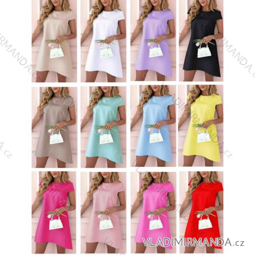 Kurzärmliges Sommer-Freizeitkleid für Damen (S/M/L EINHEITSGRÖSSE) ITALIAN FASHION IMWGB25022