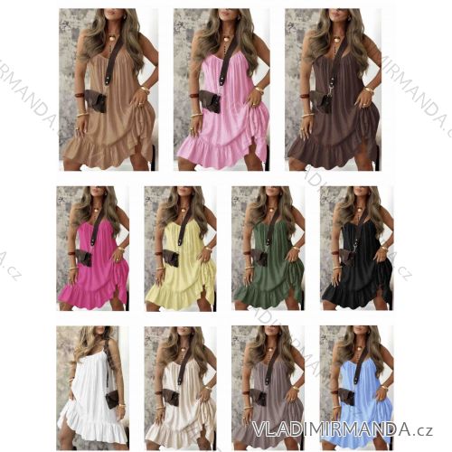 Kurzärmliges Sommer-Freizeitkleid für Damen (S/M/L EINHEITSGRÖSSE) ITALIAN FASHION IMWGB25022