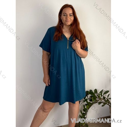 Šaty oversize krátký rukáv dámské nadrozměr (4XL/5XL ONE SIZE) ITALSKÁ MÓDA IM422026