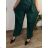 Lange Damen-Sommerhose, Übergröße (44/46/48 Einheitsgröße) ITALIAN FASHION IMC25251  dunkler Smaragd