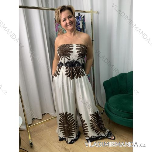 Langer Overall mit Anhänger 3/4 Langarm Damen Übergröße (50-58) ITALIAN FASHION IMWEC24016
