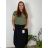 Damen Warmes Langarmkleid (L / XL ONE SIZE) ITALIAN FASHION IM421MIA  schwarz