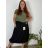 Damen Warmes Langarmkleid (L / XL ONE SIZE) ITALIAN FASHION IM421MIA  schwarz