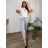 Elegante Hose mit Gürtel für Damen (S/M/L ONE SIZE) ITALIAN FASHION IM425057 44/46/48 šedá světlá