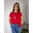 Damen Tunika mit verlängertem Kurzarm (UNI S-M) SWEETISIMA ITALIAN FASHION IMD20069 weiß