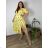 Elegantes Hemd Langarm Damen Kleid (S / M ONE SIZE) ITALIAN FASHION IMWY21734  žlutá