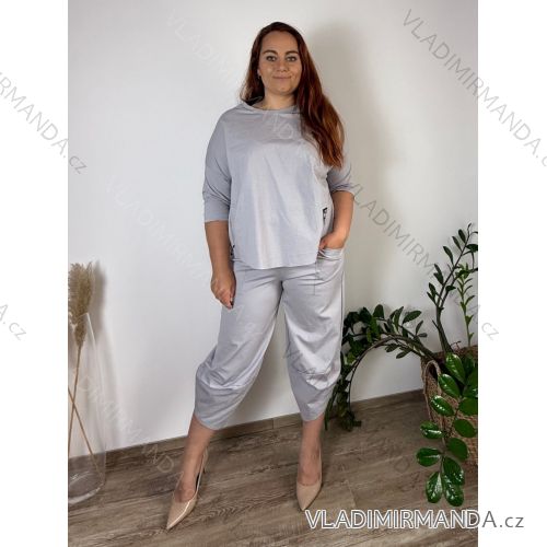 Kurzärmliges Sommer-Freizeitkleid für Damen (S/M/L EINHEITSGRÖSSE) ITALIAN FASHION IMWGB25022  grau