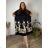 Übergroßer gestrickter Langarmpullover für Damen (S/M EINHEITSGRÖSSE) ITALIAN FASHION IMSN2416125 52/54 schwarz