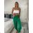 Trainingshose lang Damen (uni s / m) ITALIENISCH MODA IM419836 -   grün -   S / M / L