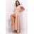 Damen Plus Size (42-46) langes elegantes ärmelloses Partykleid POLISH FASHION PMLBC23265-10 béžová 52