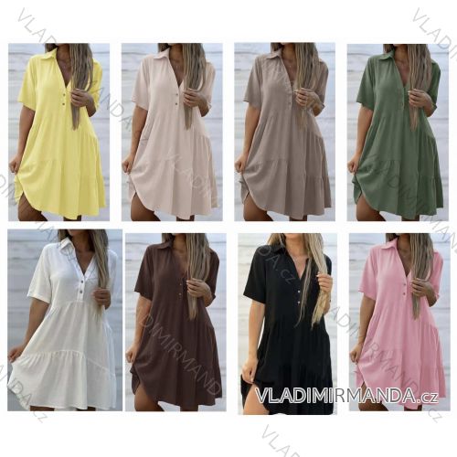 Kurzärmliges Sommer-Freizeitkleid für Damen (S/M/L EINHEITSGRÖSSE) ITALIAN FASHION IMWGB25022