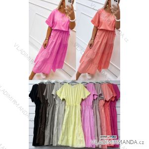 Kurzärmliges Sommer-Freizeitkleid für Damen (S/M/L EINHEITSGRÖSSE) ITALIAN FASHION IMWGB25022