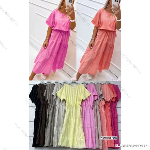 Kurzärmliges Sommer-Freizeitkleid für Damen (S/M/L EINHEITSGRÖSSE) ITALIAN FASHION IMWGB25022