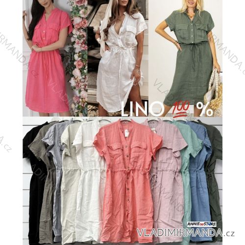 Kurzärmliges Sommer-Freizeitkleid für Damen (S/M/L EINHEITSGRÖSSE) ITALIAN FASHION IMWGB25022