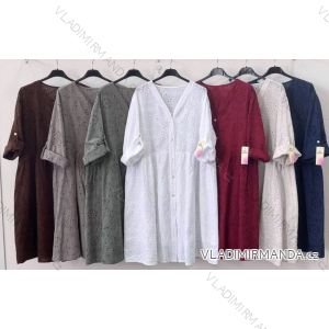Langärmlige Baumwolltunika für Damen (S/M/L EINHEITSGRÖSSE) ITALIAN FASHION IMWCP25041
